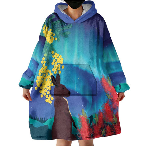 Australia Northern Lights Scenery Wearable Blanket Hoodie