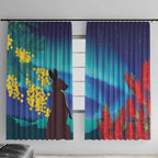 Australia Northern Lights Scenery Window Curtain