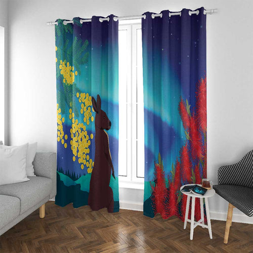 Australia Northern Lights Scenery Window Curtain