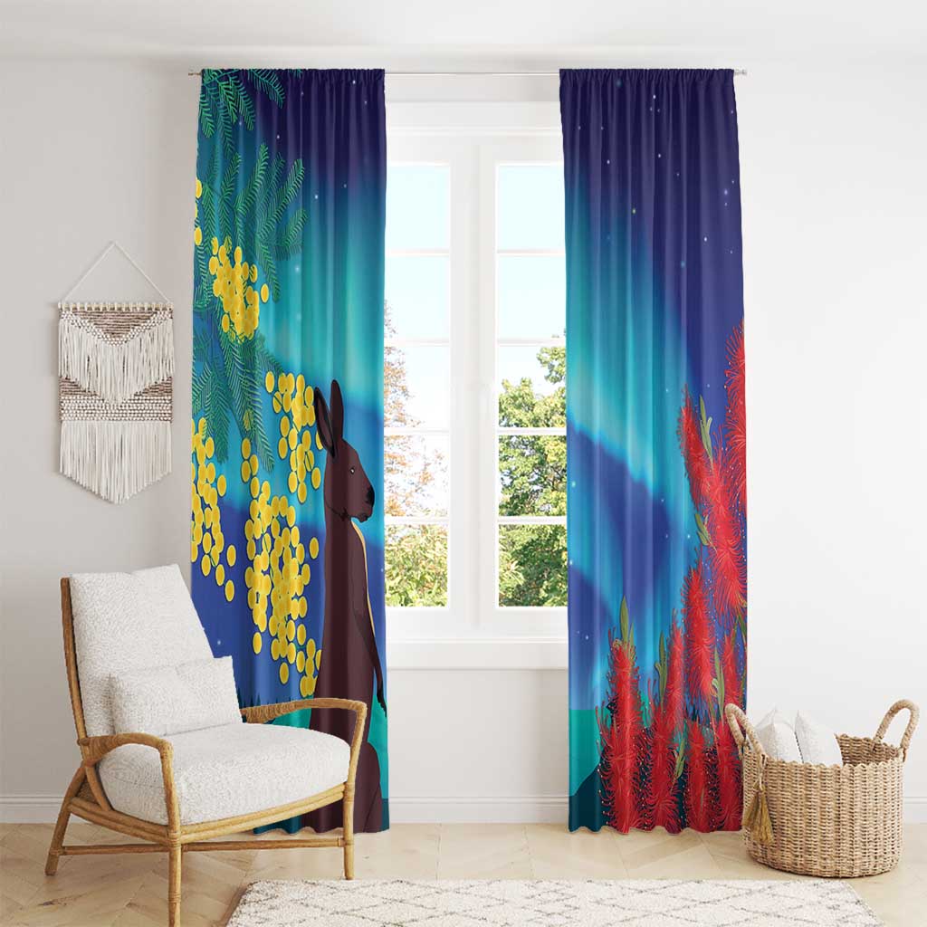 Australia Northern Lights Scenery Window Curtain