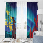 Australia Northern Lights Scenery Window Curtain