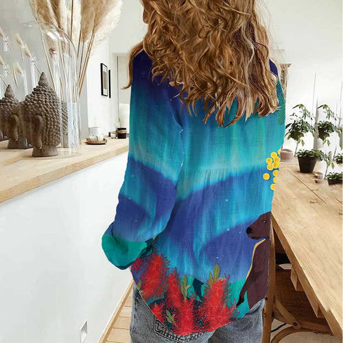Australia Northern Lights Scenery Women Casual Shirt