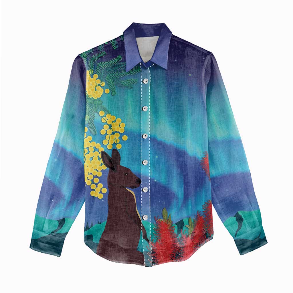 Australia Northern Lights Scenery Women Casual Shirt