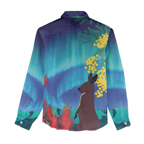 Australia Northern Lights Scenery Women Casual Shirt