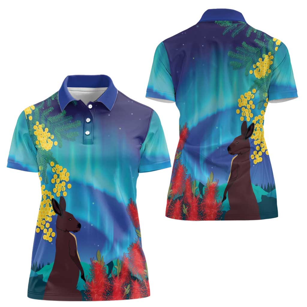 Australia Northern Lights Scenery Women Polo Shirt