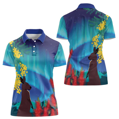 Australia Northern Lights Scenery Women Polo Shirt
