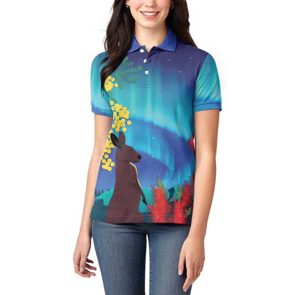 Australia Northern Lights Scenery Women Polo Shirt