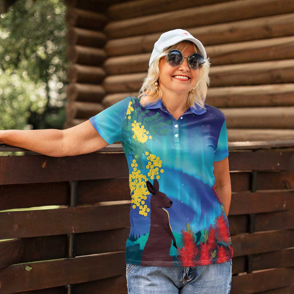 Australia Northern Lights Scenery Women Polo Shirt