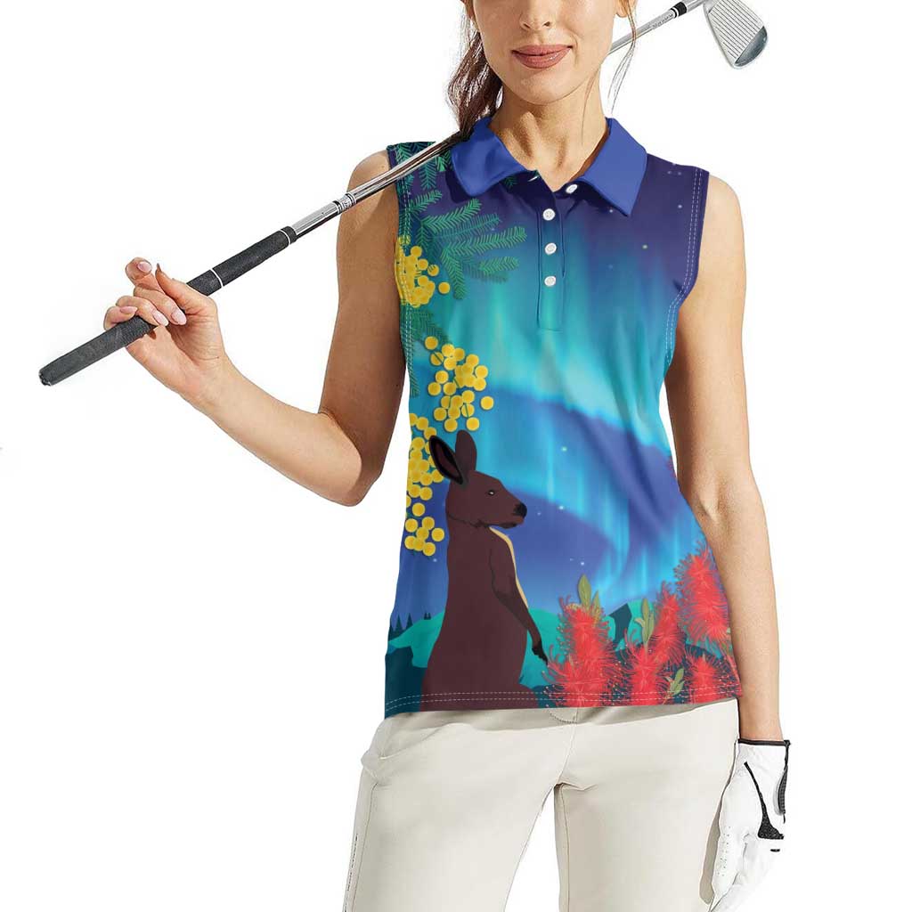 Australia Northern Lights Scenery Women Sleeveless Polo Shirt
