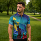 Australia Northern Lights Scenery Zipper Polo Shirt