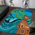Aussie Aurora Borealis Aboriginal Art Area Rug