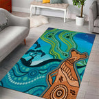Aussie Aurora Borealis Aboriginal Art Area Rug
