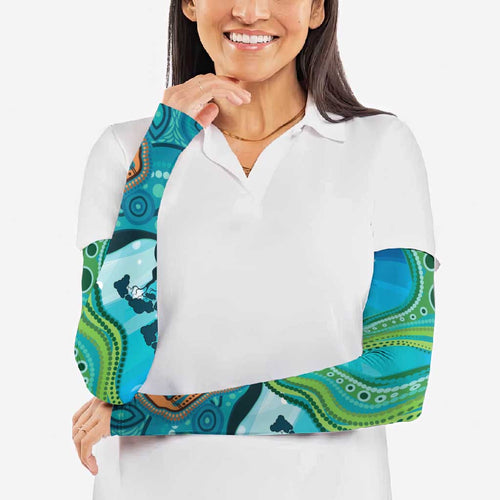 Aussie Aurora Borealis Aboriginal Art Arm Sleeves