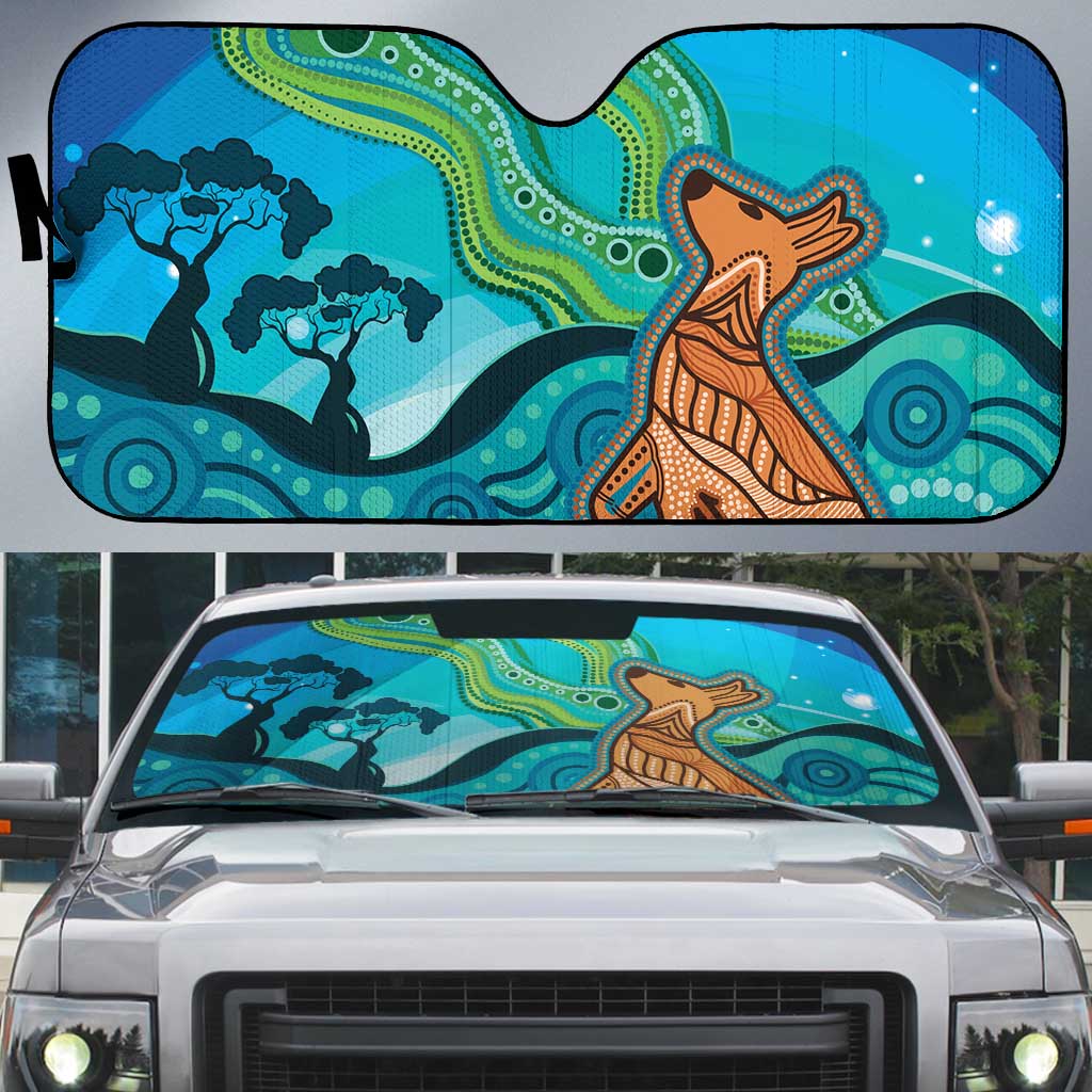 Aussie Aurora Borealis Aboriginal Art Auto Sun Shade