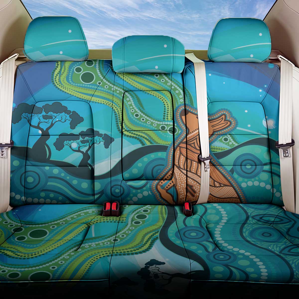 Aussie Aurora Borealis Aboriginal Art Back Car Seat Cover
