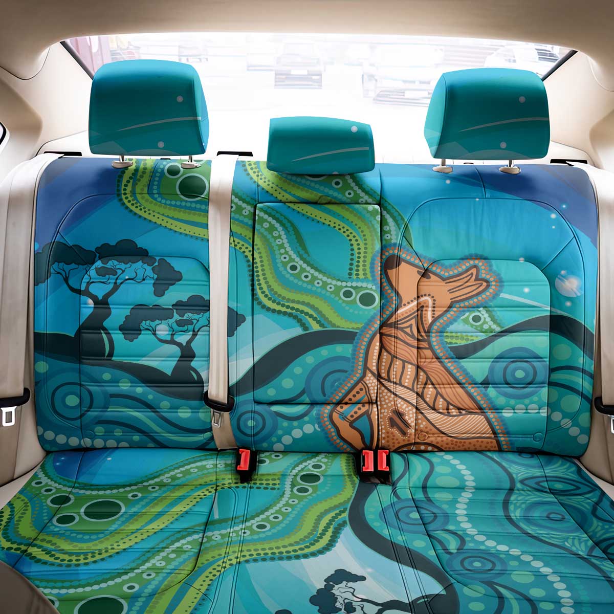 Aussie Aurora Borealis Aboriginal Art Back Car Seat Cover