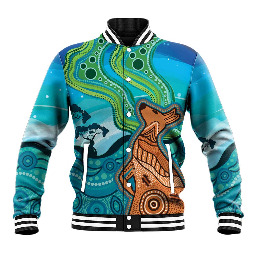 Aussie Aurora Borealis Aboriginal Art Baseball Jacket