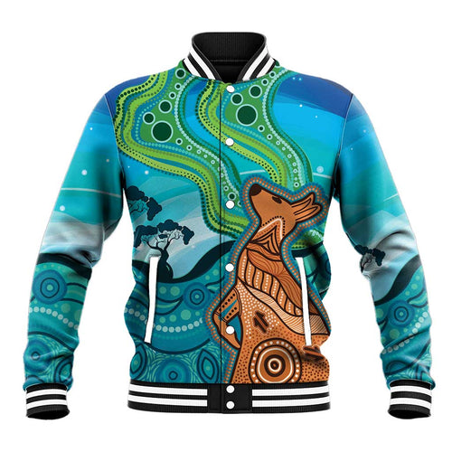 Aussie Aurora Borealis Aboriginal Art Baseball Jacket