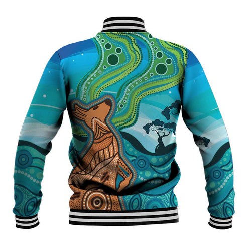 Aussie Aurora Borealis Aboriginal Art Baseball Jacket