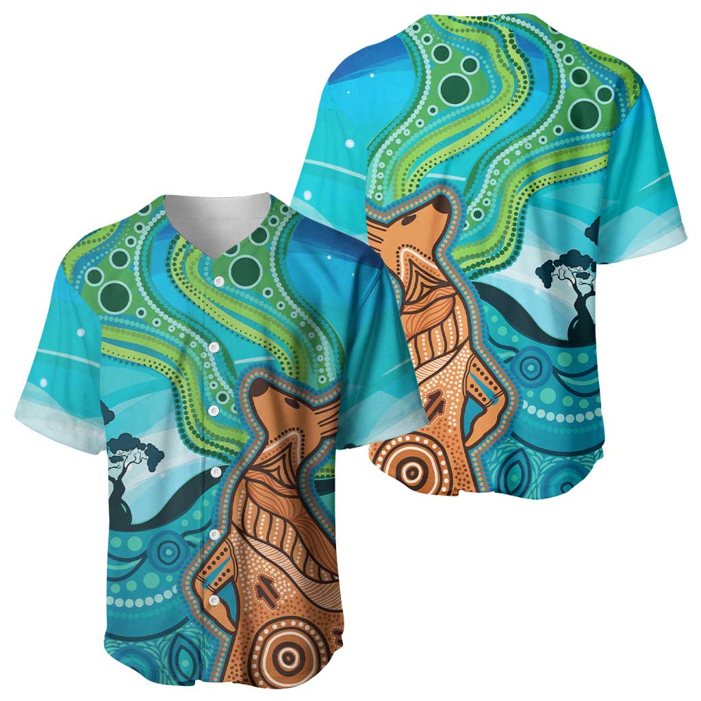 Aussie Aurora Borealis Aboriginal Art Baseball Jersey