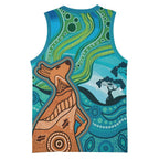 Aussie Aurora Borealis Aboriginal Art Basketball Jersey