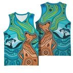 Aussie Aurora Borealis Aboriginal Art Basketball Jersey