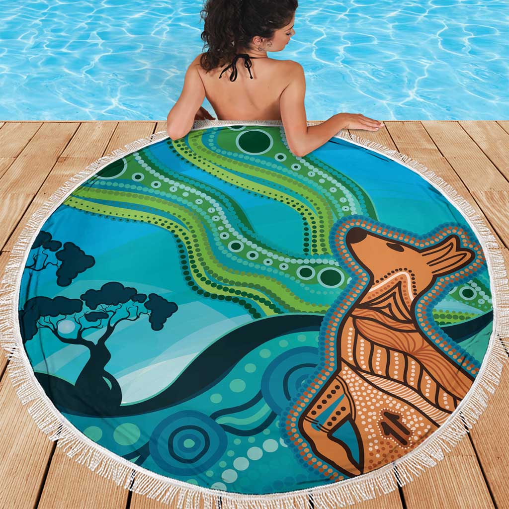 Aussie Aurora Borealis Aboriginal Art Beach Blanket