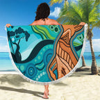 Aussie Aurora Borealis Aboriginal Art Beach Blanket