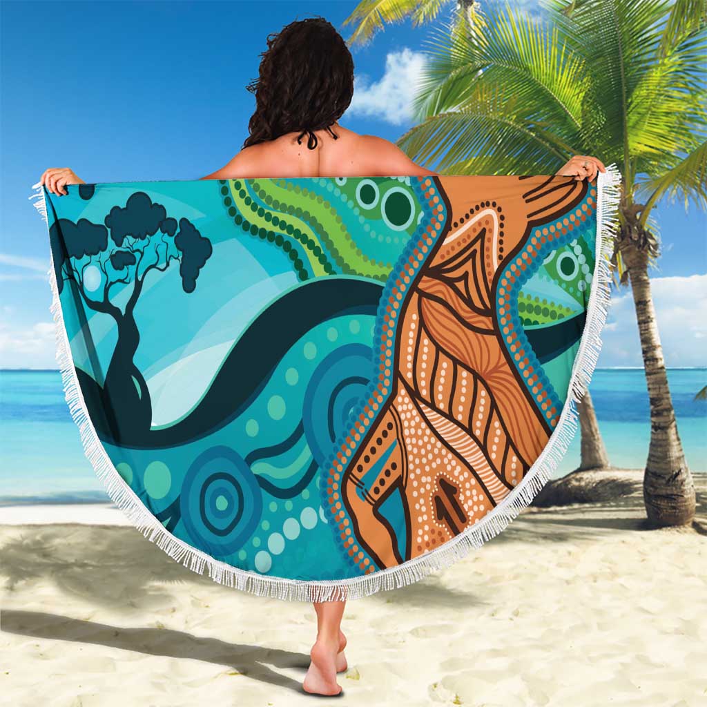 Aussie Aurora Borealis Aboriginal Art Beach Blanket