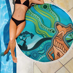 Aussie Aurora Borealis Aboriginal Art Beach Blanket