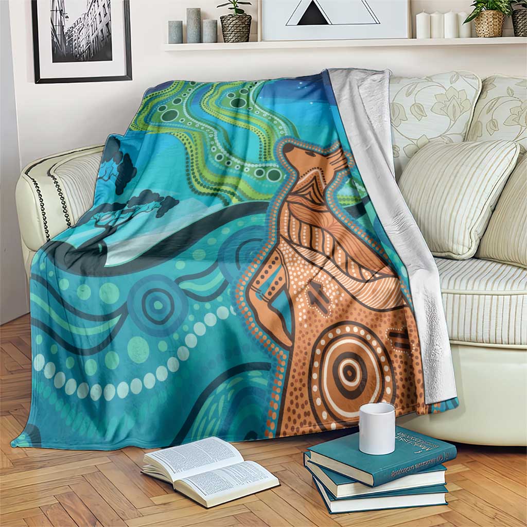 Aussie Aurora Borealis Aboriginal Art Blanket