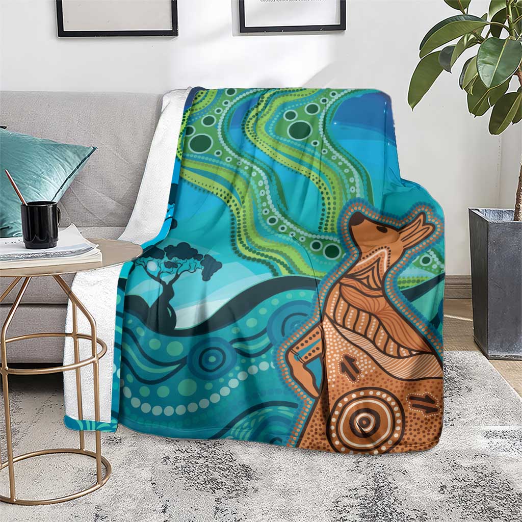 Aussie Aurora Borealis Aboriginal Art Blanket