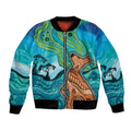 Aussie Aurora Borealis Aboriginal Art Bomber Jacket
