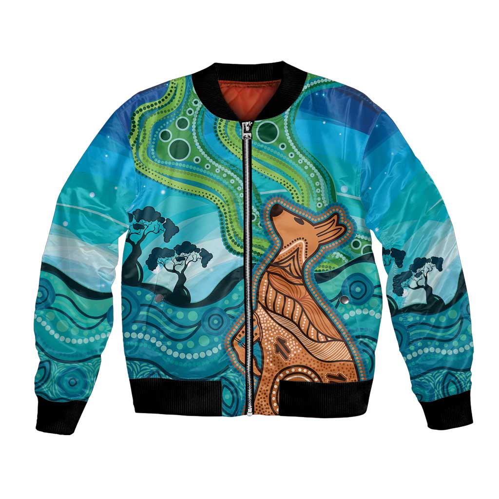 Aussie Aurora Borealis Aboriginal Art Bomber Jacket