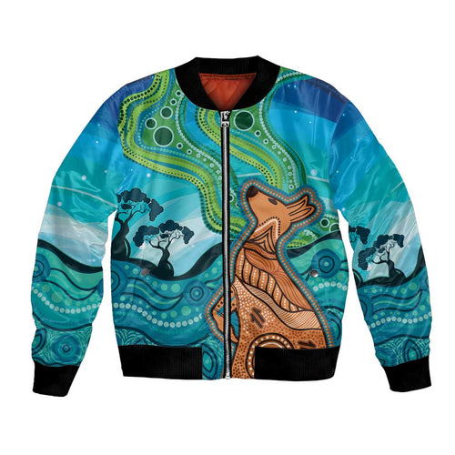 Aussie Aurora Borealis Aboriginal Art Bomber Jacket