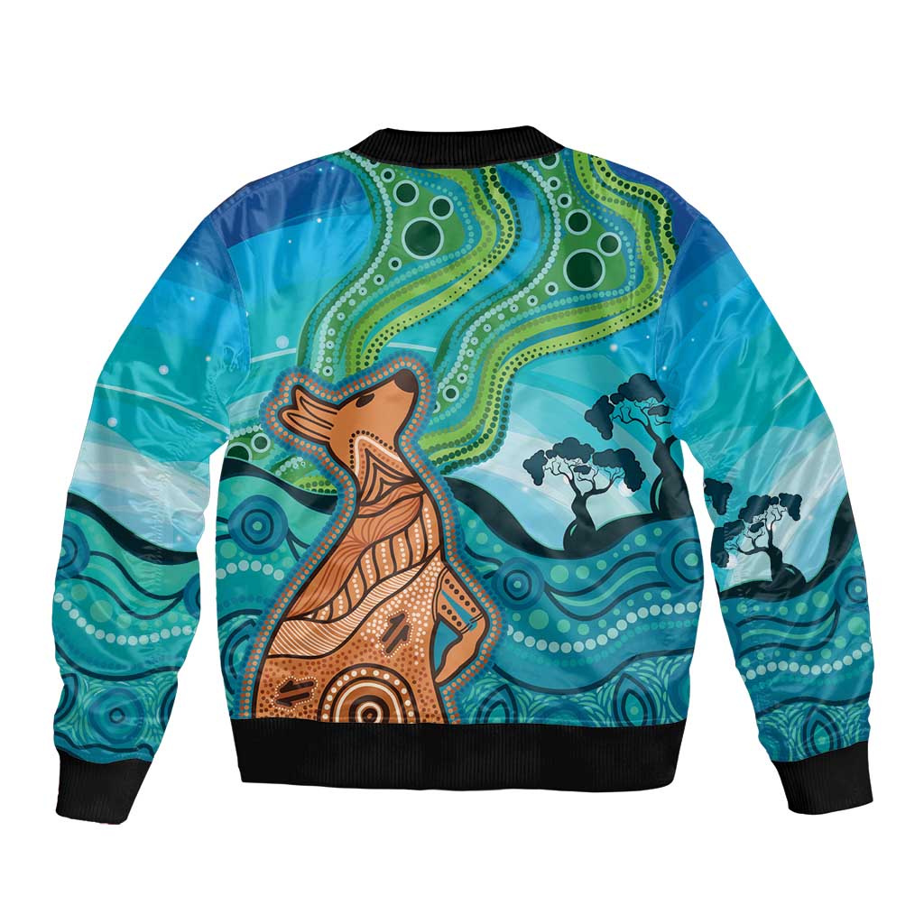 Aussie Aurora Borealis Aboriginal Art Bomber Jacket