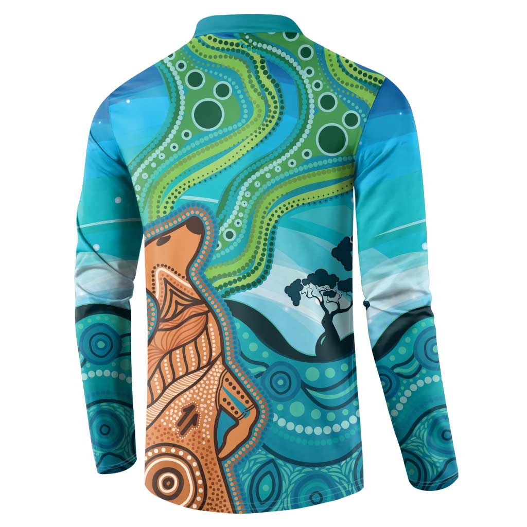 Aussie Aurora Borealis Aboriginal Art Button Sweatshirt