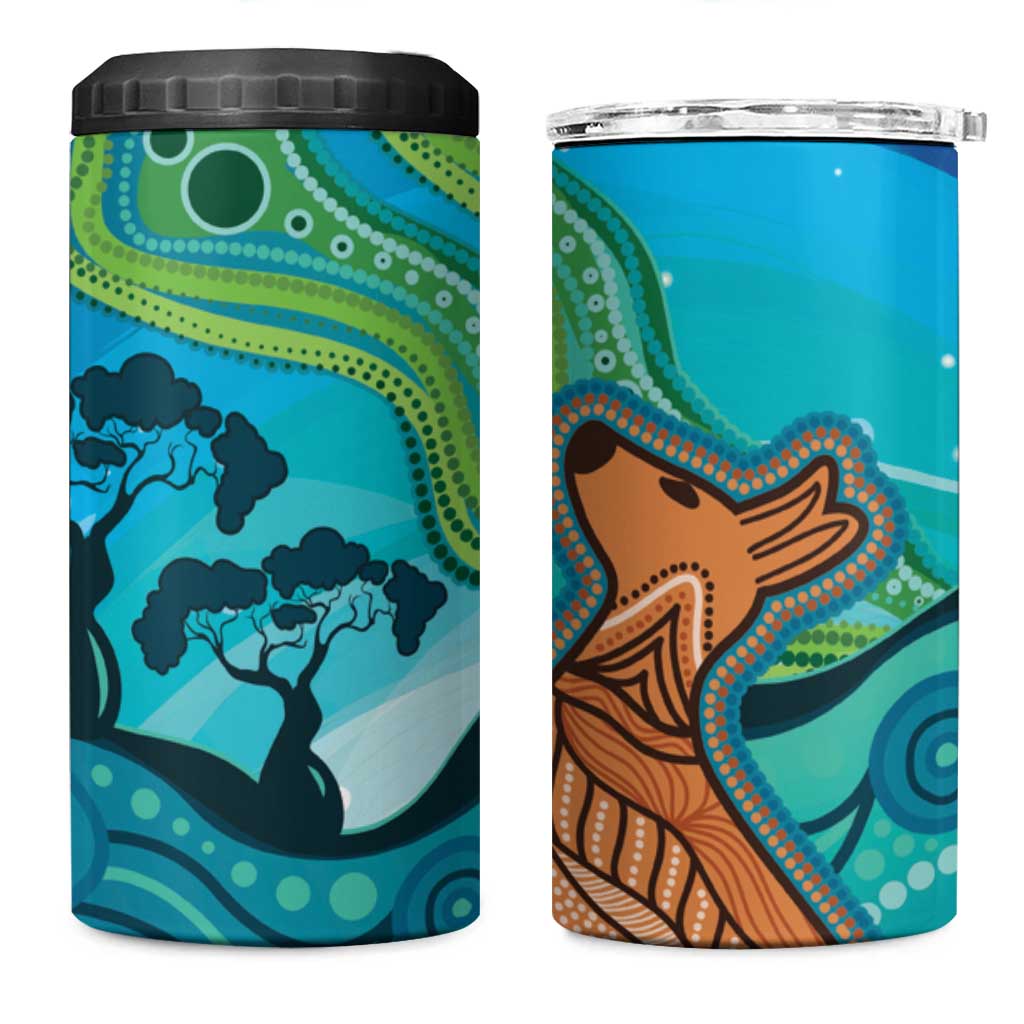Aussie Aurora Borealis Aboriginal Art 4 in 1 Can Cooler Tumbler
