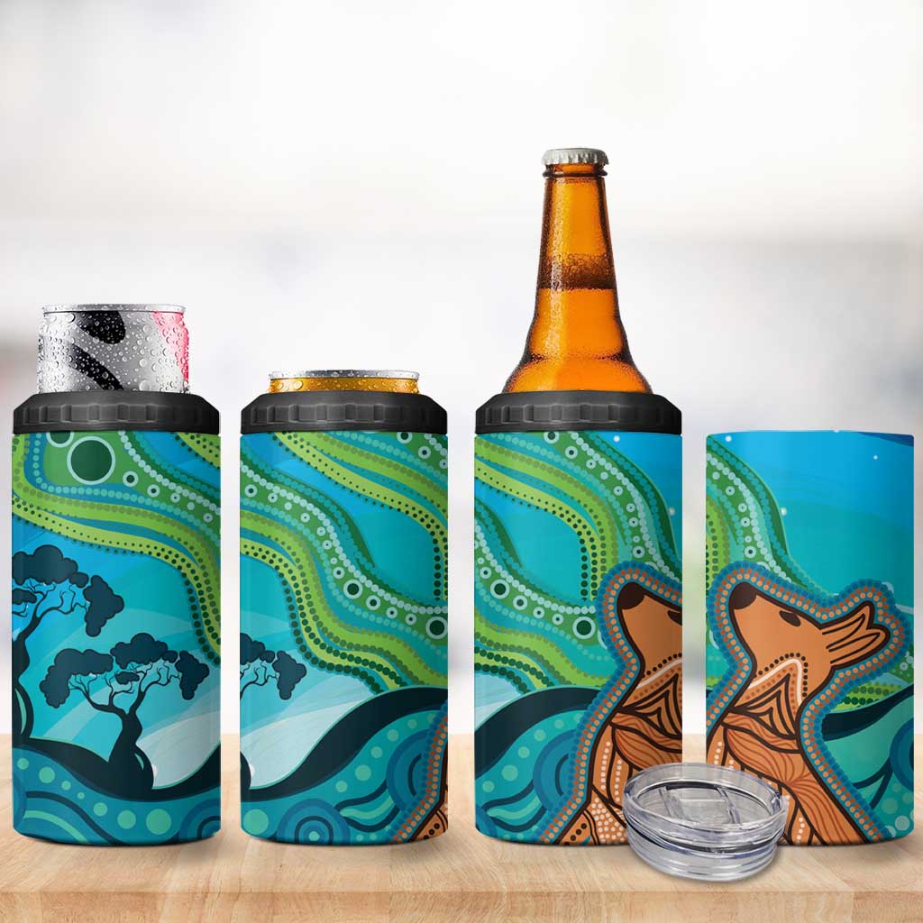 Aussie Aurora Borealis Aboriginal Art 4 in 1 Can Cooler Tumbler