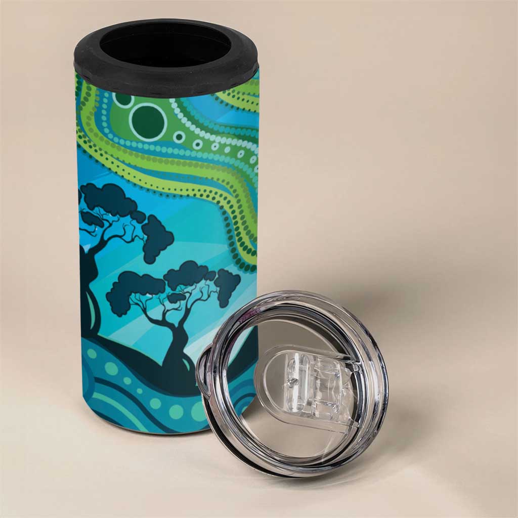 Aussie Aurora Borealis Aboriginal Art 4 in 1 Can Cooler Tumbler