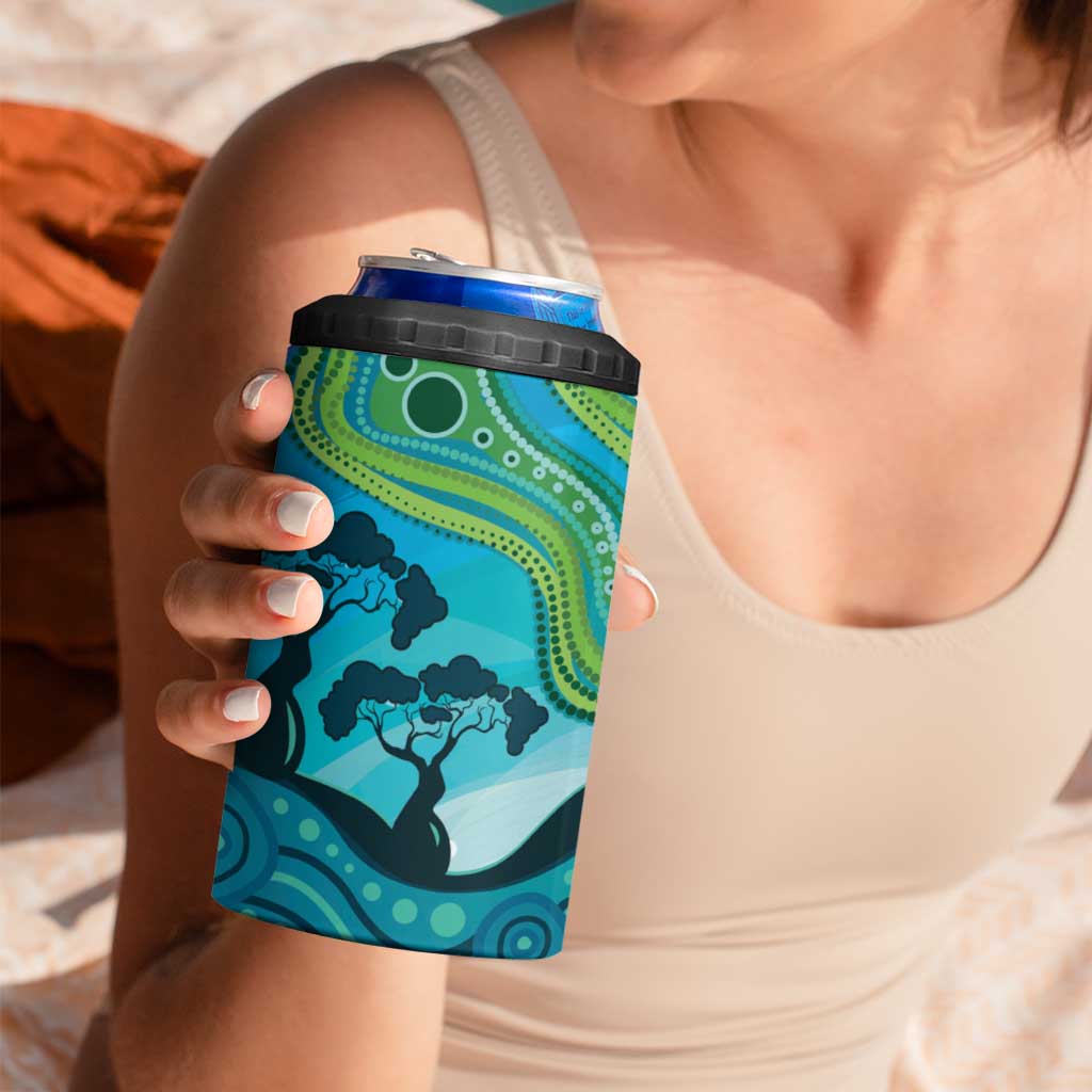 Aussie Aurora Borealis Aboriginal Art 4 in 1 Can Cooler Tumbler