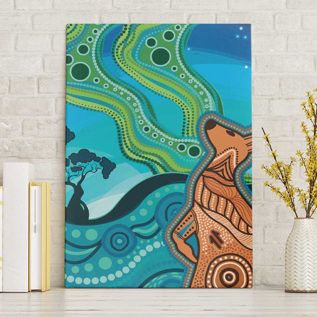 Aussie Aurora Borealis Aboriginal Art Canvas Wall Art