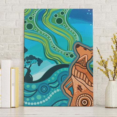 Aussie Aurora Borealis Aboriginal Art Canvas Wall Art
