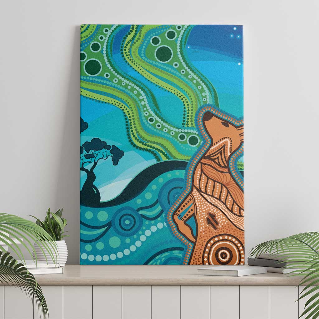 Aussie Aurora Borealis Aboriginal Art Canvas Wall Art