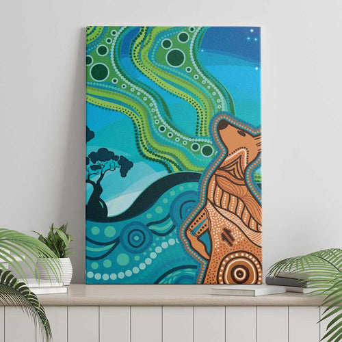 Aussie Aurora Borealis Aboriginal Art Canvas Wall Art