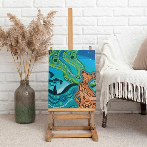 Aussie Aurora Borealis Aboriginal Art Canvas Wall Art