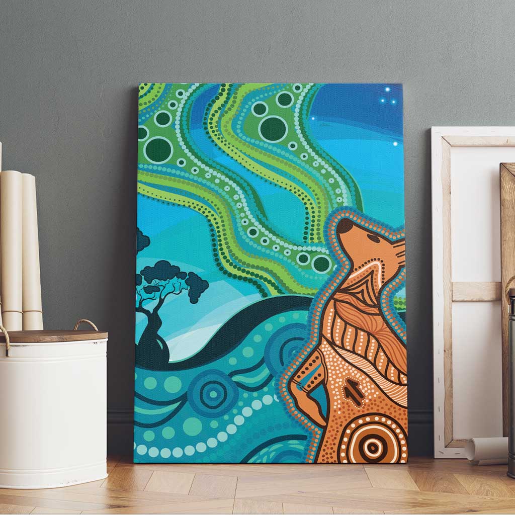 Aussie Aurora Borealis Aboriginal Art Canvas Wall Art