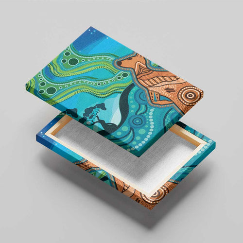 Aussie Aurora Borealis Aboriginal Art Canvas Wall Art