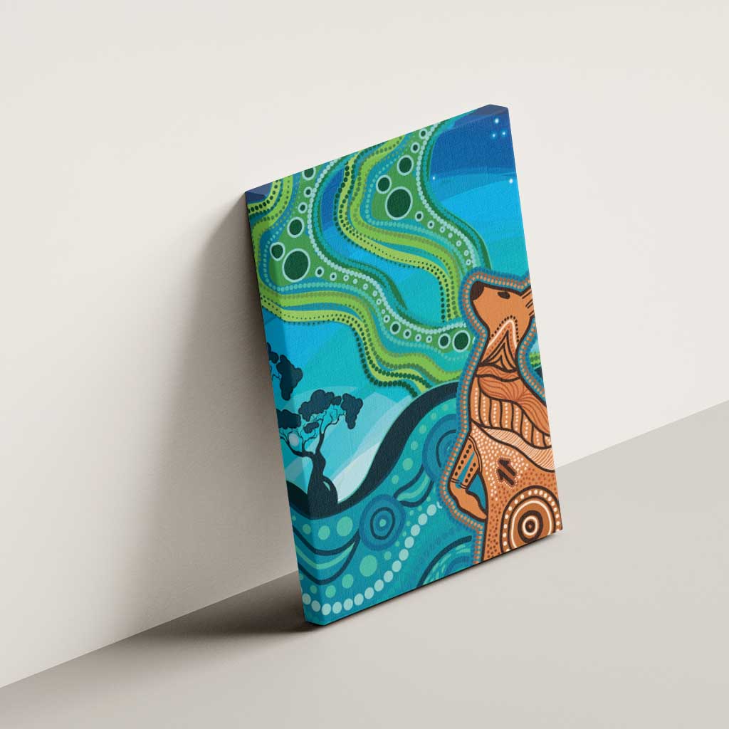 Aussie Aurora Borealis Aboriginal Art Canvas Wall Art