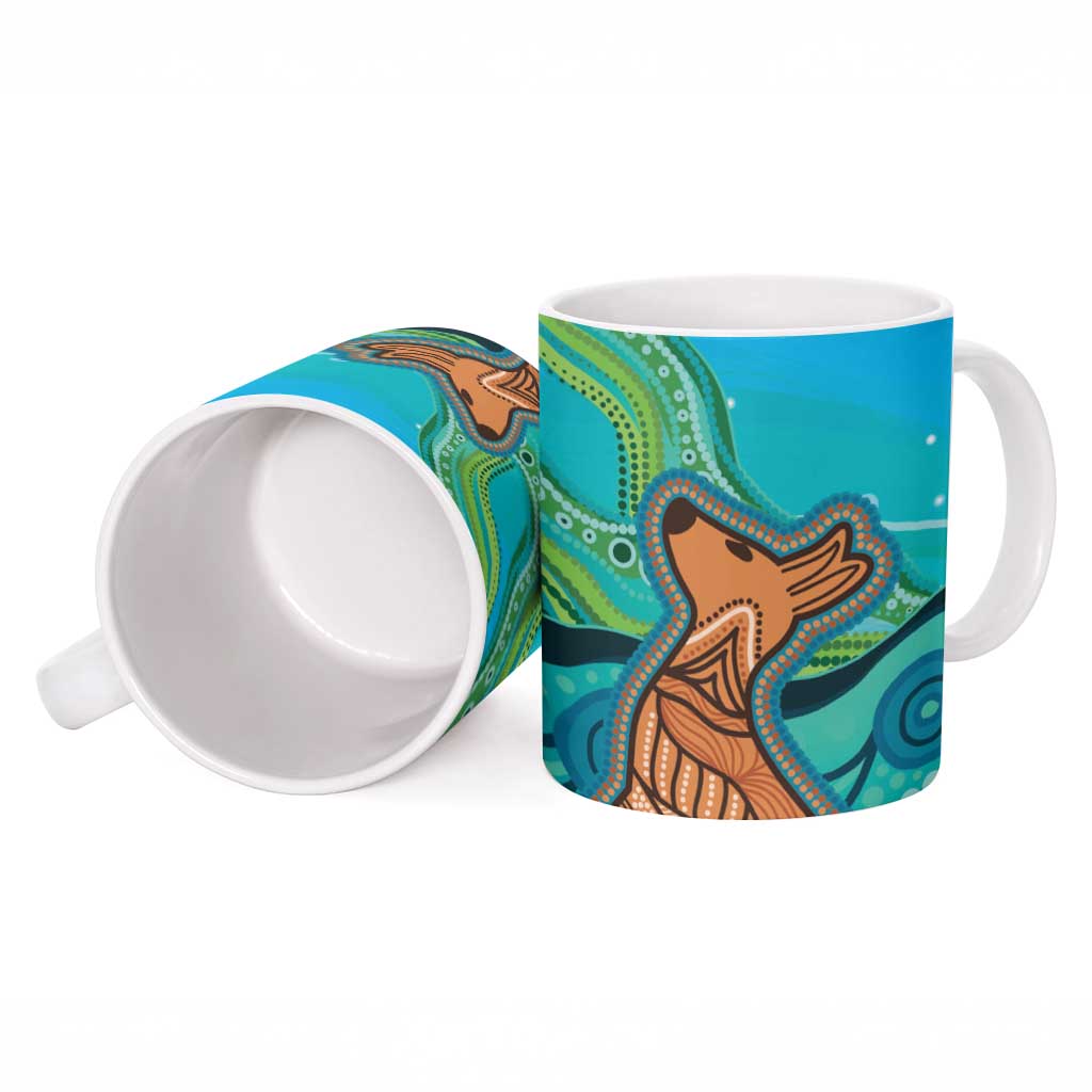 Aussie Aurora Borealis Aboriginal Art Ceramic Mug